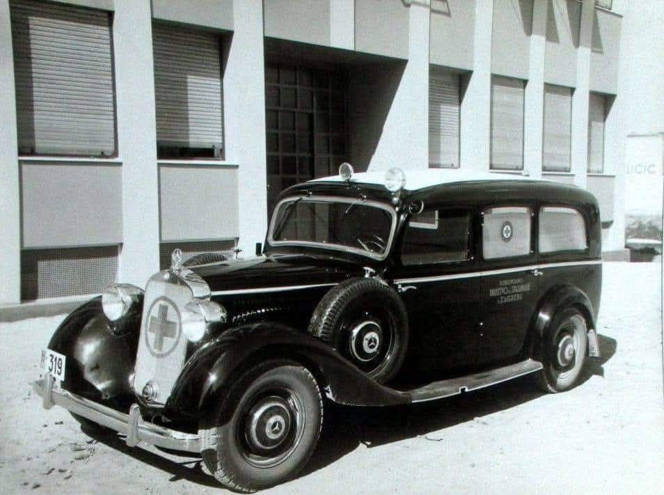 Hitna pomoć 1940. godine. Kola Zagrebačkog Društva za spašavanje